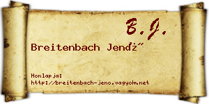 Breitenbach Jenő névjegykártya